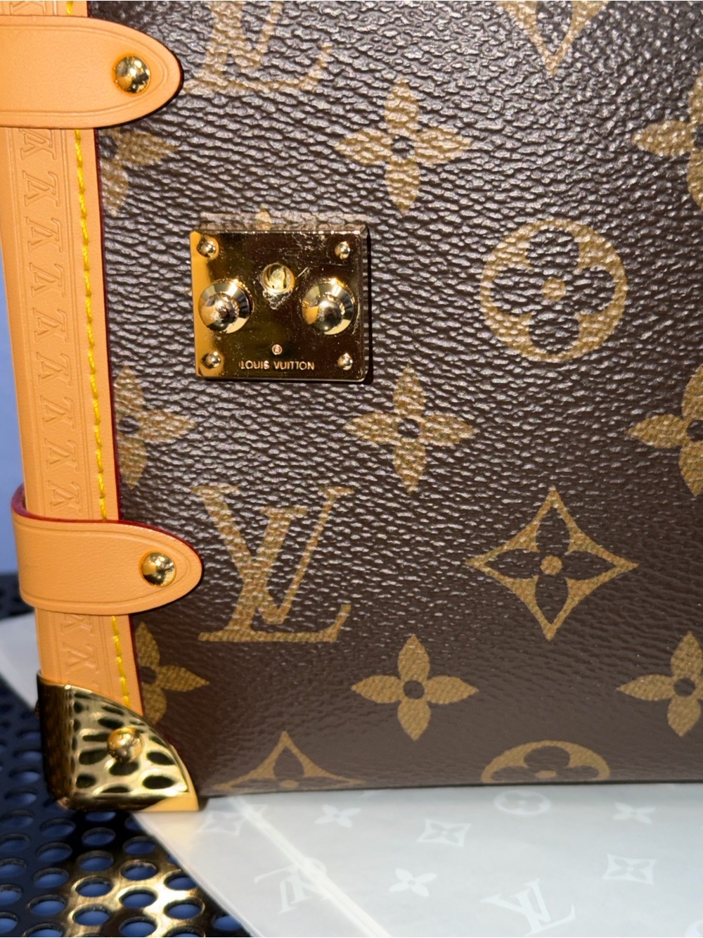 Louis Vuitton Orange Box with Metallic Logo 
(COPY)